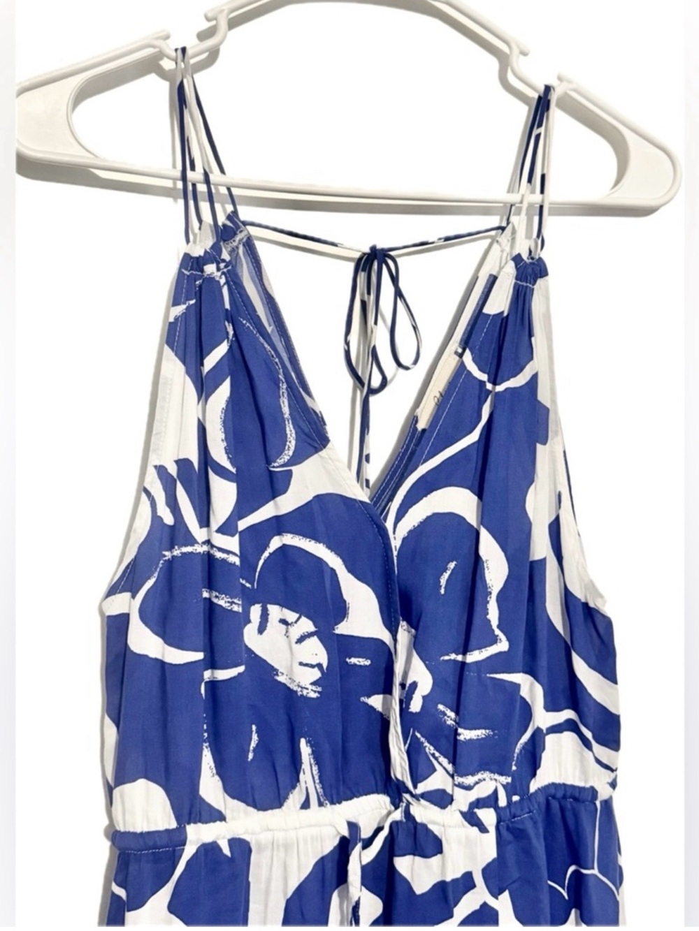Elan Blue and White Floral Pattern Strappy Maxi Sundress A Definite Must Have! - Picture 5 of 10